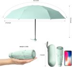 Travel Umbrella - Mini Folding Compact Umbrella with Case, 8 Ribs Lightweight Portable Umbrella, Small Sun & Rain Pocket Umbrella for Girls and Women - Image 2