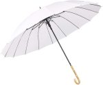 Bamboo Stick Umbrella Auto Open Solid Color Fashionable and Simple 190T 16 Ribs,KS08