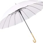 Bamboo Stick Umbrella Auto Open Solid Color Fashionable and Simple 190T 16 Ribs,KS08