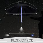 LED Umbrella Laser Sword Light up Umbrella with 7 Color Changing Effects Long Handle Straight Stick Umbrella Parasol 8 Rib Windproof Golf Umbrella with Flashlight Handle for Men Women Elder - Image 2