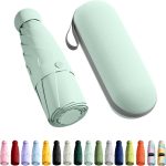 Travel Umbrella - Mini Folding Compact Umbrella with Case, 8 Ribs Lightweight Portable Umbrella, Small Sun & Rain Pocket Umbrella for Girls and Women