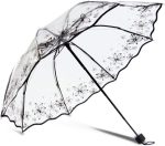 Protable Beautiful Romantic Rainy Rain Custom Foldable Raining Clear Transparent Umbrella