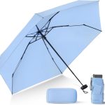 Compact Travel Umbrella with Case - Mini Umbrella for Purse, Small Lightweight &Tiny Design Perfect for Parasol Outdoor Sun&Rain Umbrellas