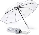 Small Clear Umbrella for Rain, 42 Inch Women and Men Use, Weddings, Proms, and Special Events, Auto Open & Close