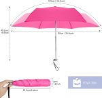Travel Mini Umbrella for Purse - Black Compact Durable Cool  Weight Flat Backpacking Umbrella Portable - Image 2