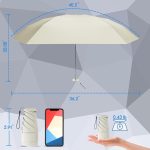 Windproof Mini Travel Folding Umbrella - UPF 50+ Sun & Rain Protection, Small Compact Lightweight Design Fits in Pocket or Bag, Eco-Friendly Fabric Wallet Umbrella for Commuter, Men Women Boys Girls - Image 2