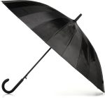Large  Auto-Open 24 Rib Stick Umbrella with a Classic J Hook Curved Handle and water repellant
