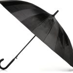 Large  Auto-Open 24 Rib Stick Umbrella with a Classic J Hook Curved Handle and water repellant