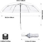 Small Clear Umbrella for Rain, 42 Inch Women and Men Use, Weddings, Proms, and Special Events, Auto Open & Close - Image 2