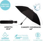 Reverse Close Folding  with Auto Open Close and Compact, Windproof Design, Black - Image 2