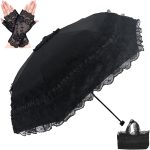 Vintage Lace Parasol Gothic Lolita Umbrella UV Sun Protection Witch Cosplay Photoshoot Props Party Dration