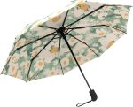 Automatic Auto Open Close Compact Printed Travel Umbrella for Rain Water-Resistant Mini Small Size Lightweight Folding Umbrella
