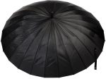 Large  Auto-Open 24 Rib Stick Umbrella with a Classic J Hook Curved Handle and water repellant - Image 2