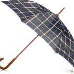 Auto Open Umbrella Classic Wooden J Stick Handle with Easy Grip - Windproof, Rainproof and Durable y Design – Versatile Travel, Perfect for Rainy Days