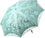 Embroidered Lace Double-deck Anti-UV Parasol Sun/Rain/Snow Folding Umbrella