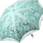 Embroidered Lace Double-deck Anti-UV Parasol Sun/Rain/Snow Folding Umbrella
