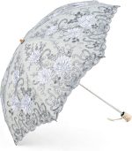 Lace Parasol Ultraviolet-Proof Folding Umbrella UPF50+ Vintage Flower Embroidery Umbrella for Wedding Party and Photo Shooting - Image 2